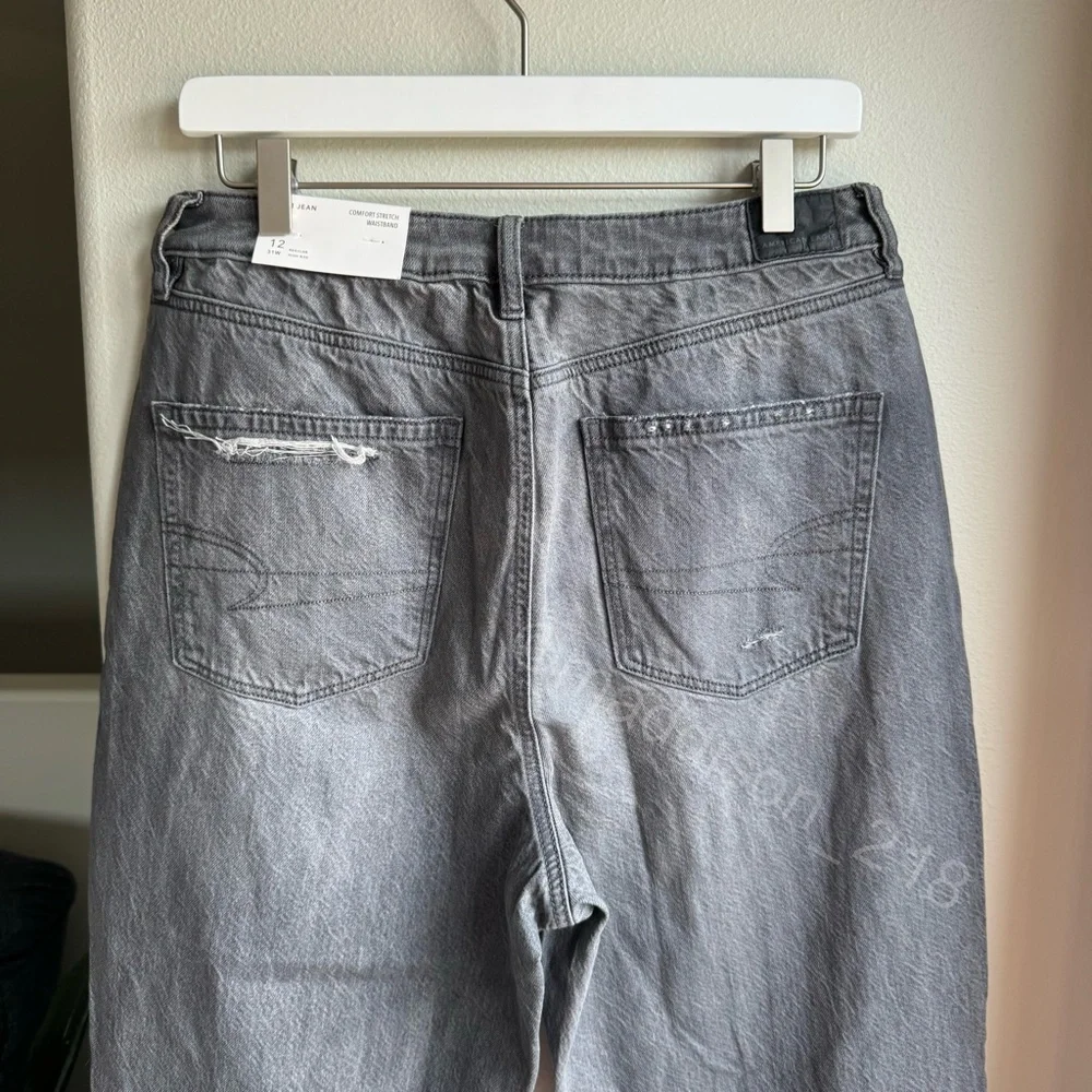 American Eagle AE Mom Jeans Smoked Grey Size 12 & 14 reg NWT - Picture 6 of 14